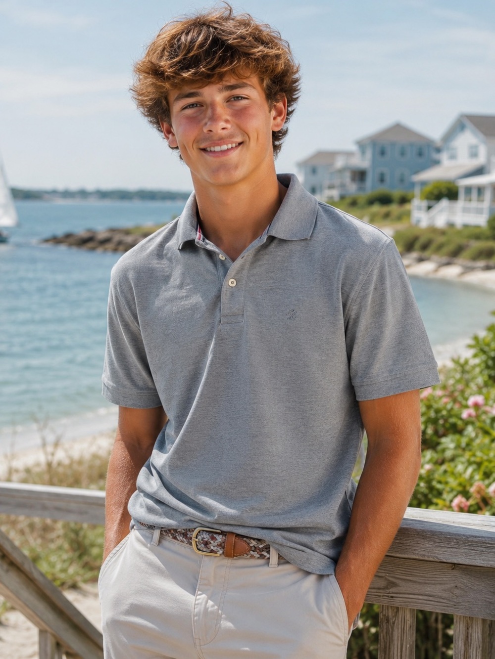 Izod Boy’s Heather Gray Polo - Casual Coastal Staple Size XL Classic SS - Picture 1 of 5